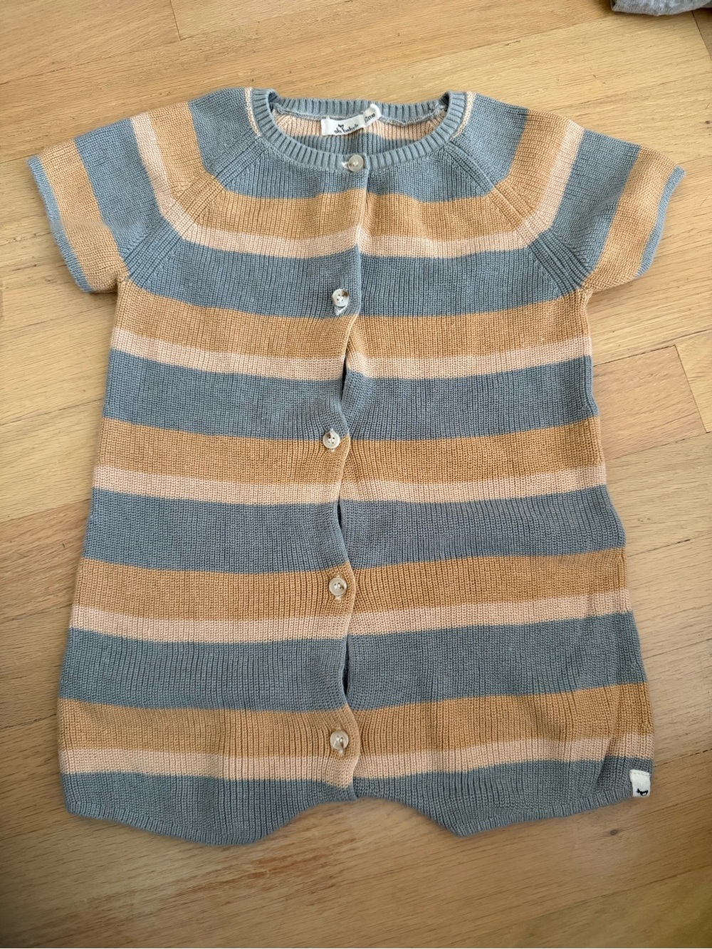 Oh Baby! Striped Knit Button Romper